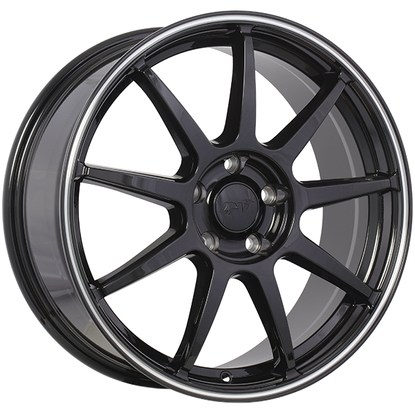 REV | 16x6.5 4x100 ET41 CB 73.1 - Noir lustré - Contour machiné