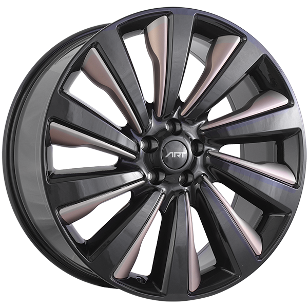 REPLICA 392 | 23x9.5 5x120 ET42 CB 72.6 - Noir lustré - Insertions caramels
