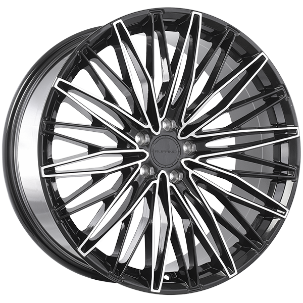 STELLARE | 20x9.0 5x108 ET35 CB 63.4 - Noir lustré - Façade machinée