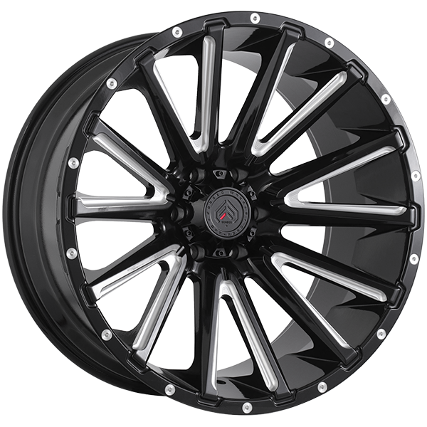 XR110 | 20x12 ET-44 CB 108.1 - Noir lustré - Rebord usiné