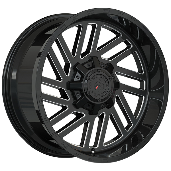 XR107 | 20x10.0 ET-12 CB 87.1 - Noir lustré - Rebord usiné