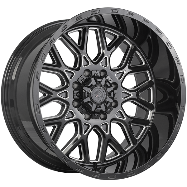 XR109 | 22x12 ET-44 CB 87.1 - Noir lustré - Rebord usiné